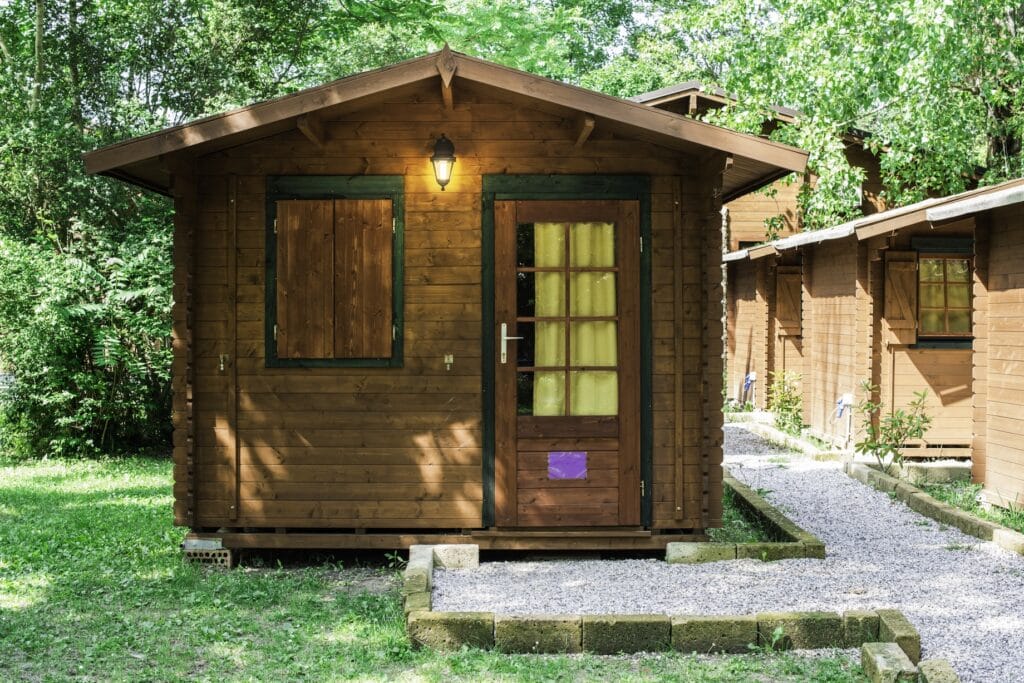 Wooden cabin at sleepaway camp